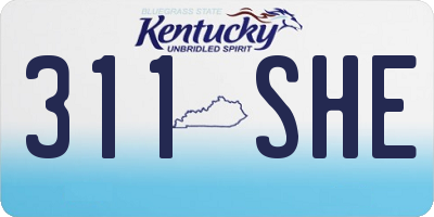KY license plate 311SHE