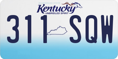 KY license plate 311SQW