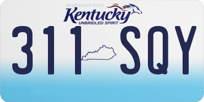 KY license plate 311SQY