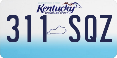 KY license plate 311SQZ
