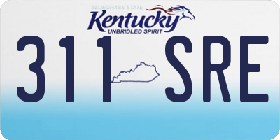 KY license plate 311SRE