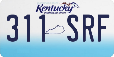 KY license plate 311SRF
