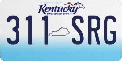 KY license plate 311SRG