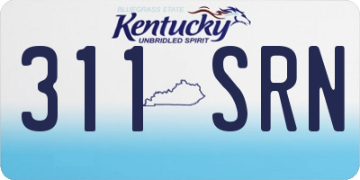 KY license plate 311SRN