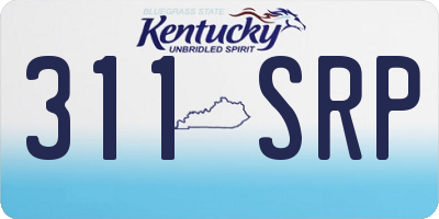 KY license plate 311SRP