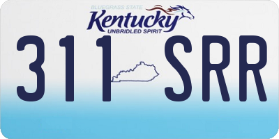 KY license plate 311SRR