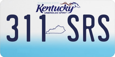 KY license plate 311SRS