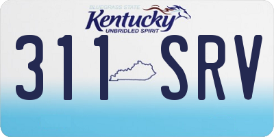 KY license plate 311SRV