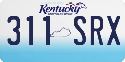 KY license plate 311SRX