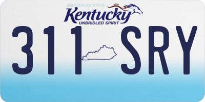 KY license plate 311SRY