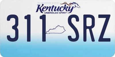 KY license plate 311SRZ