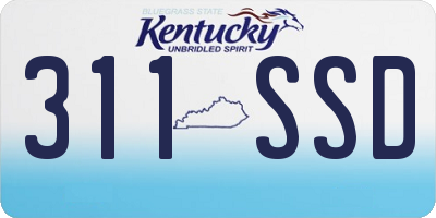 KY license plate 311SSD