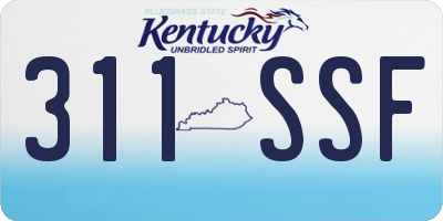 KY license plate 311SSF
