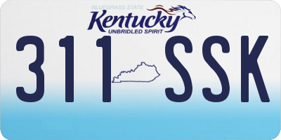 KY license plate 311SSK
