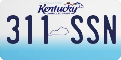 KY license plate 311SSN