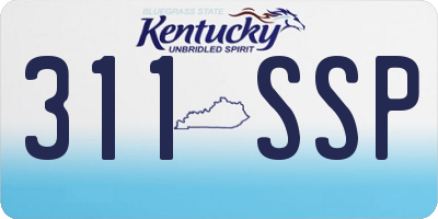 KY license plate 311SSP