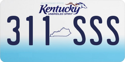 KY license plate 311SSS