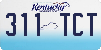 KY license plate 311TCT