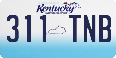 KY license plate 311TNB