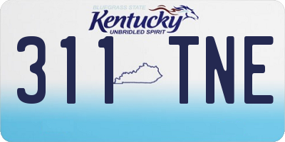 KY license plate 311TNE