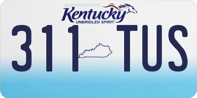 KY license plate 311TUS