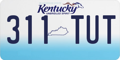 KY license plate 311TUT