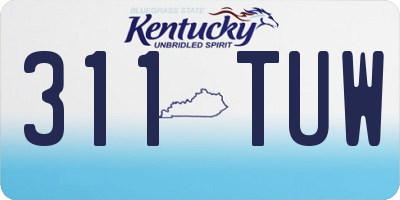 KY license plate 311TUW