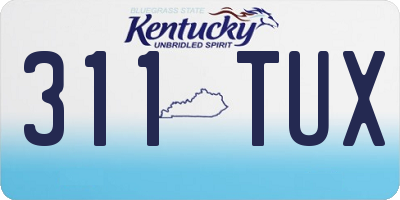 KY license plate 311TUX