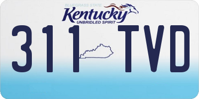 KY license plate 311TVD