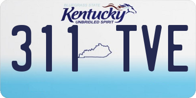 KY license plate 311TVE