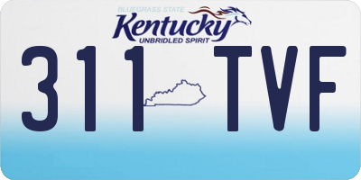 KY license plate 311TVF