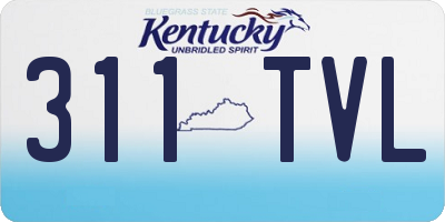 KY license plate 311TVL