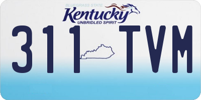 KY license plate 311TVM