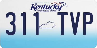 KY license plate 311TVP