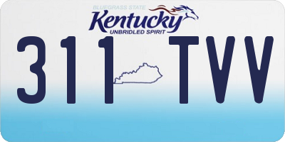 KY license plate 311TVV