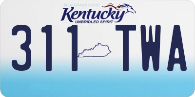 KY license plate 311TWA