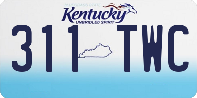 KY license plate 311TWC