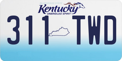 KY license plate 311TWD