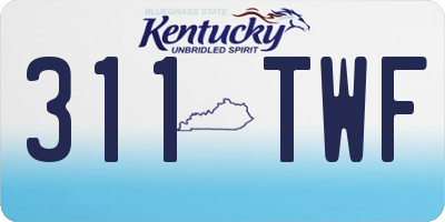 KY license plate 311TWF