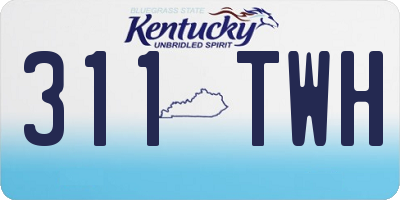 KY license plate 311TWH