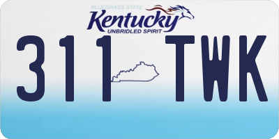KY license plate 311TWK
