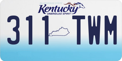 KY license plate 311TWM