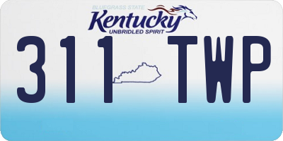 KY license plate 311TWP