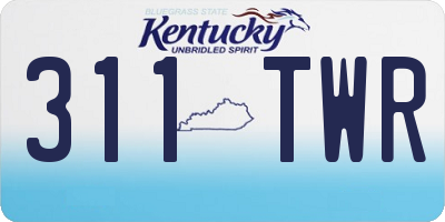 KY license plate 311TWR