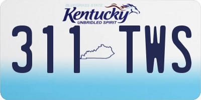 KY license plate 311TWS