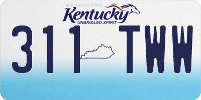 KY license plate 311TWW