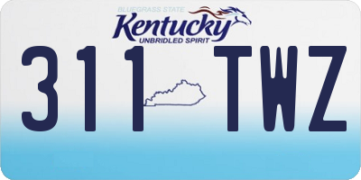 KY license plate 311TWZ