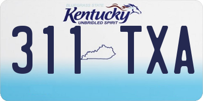 KY license plate 311TXA