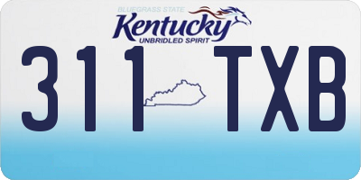 KY license plate 311TXB