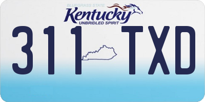 KY license plate 311TXD